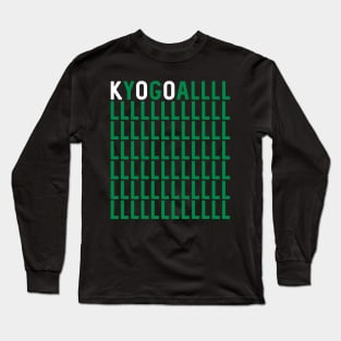 KYOGOAL, Glasgow Celtic Football Club Green and White Text Design Long Sleeve T-Shirt